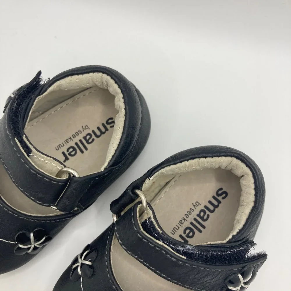 See Kai Run smaller black buckle jeweled shoe 0-6 months
